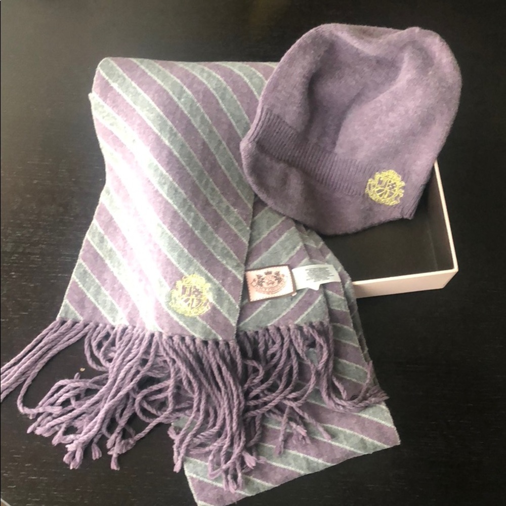 Juicy Couture beanie and scarf set.